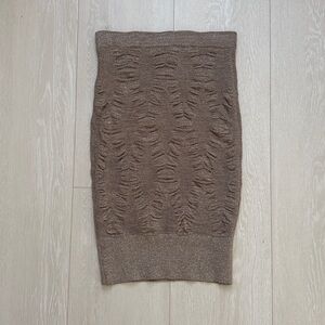 bebe Shimmering Light Brown Textured Pencil Skirt